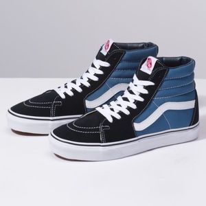 Blue and Black Vans High Tops